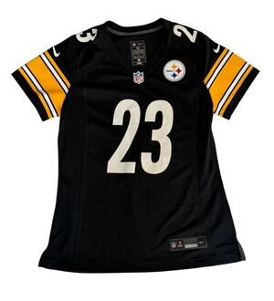 Nike Pittsburgh Steelers NFL Jersey #23 Black Gold Womens Size Medium